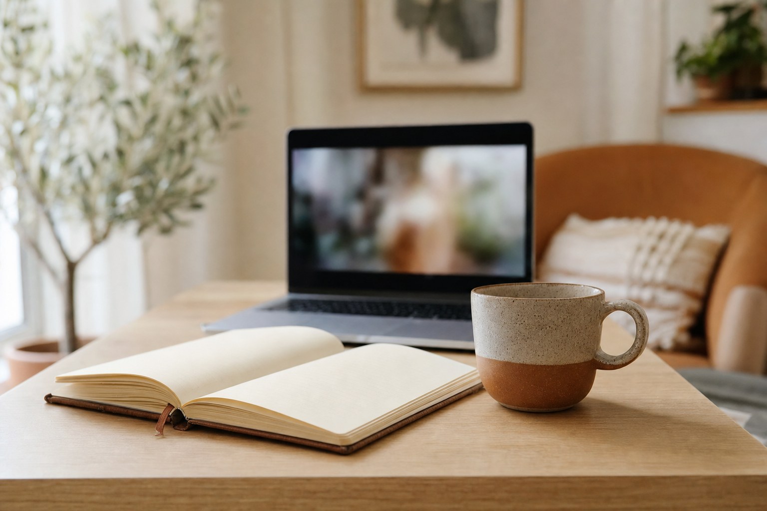 Private home workspace prepared for bilingual English and Spanish telehealth therapy